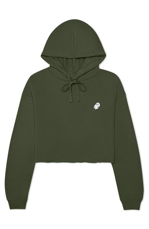 Womens Ghost Cropped Hoodie