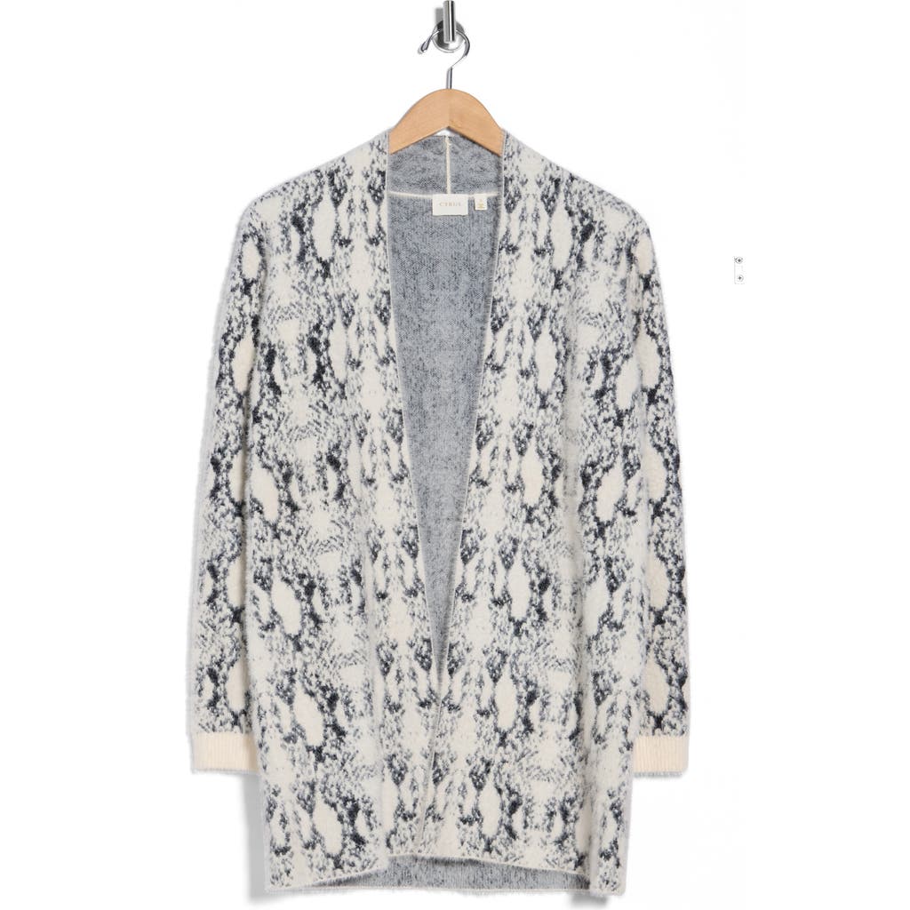 Cyrus Open Front Eyelash Knit Cardigan In Multi
