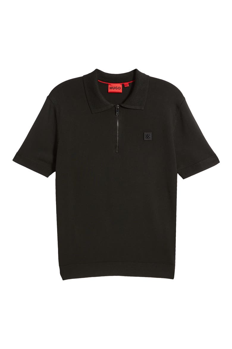Sayfong Quarter Zip Sweater Polo, Alternate, color, BLACK