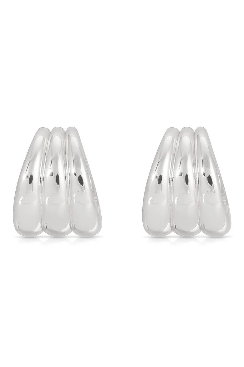 Rooted Vines Medium Hoop Earrings, Main, color, SILVER