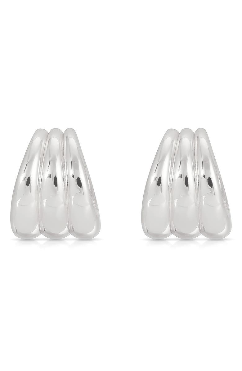 Ettika Rooted Vines Medium Hoop Earrings, Main, color, Silver