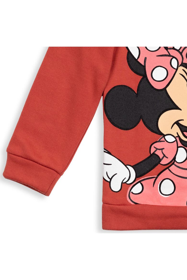 Minnie Mouse Fleece Hooded Sweatshirt, Alternate, color, Red Minnie Mouse