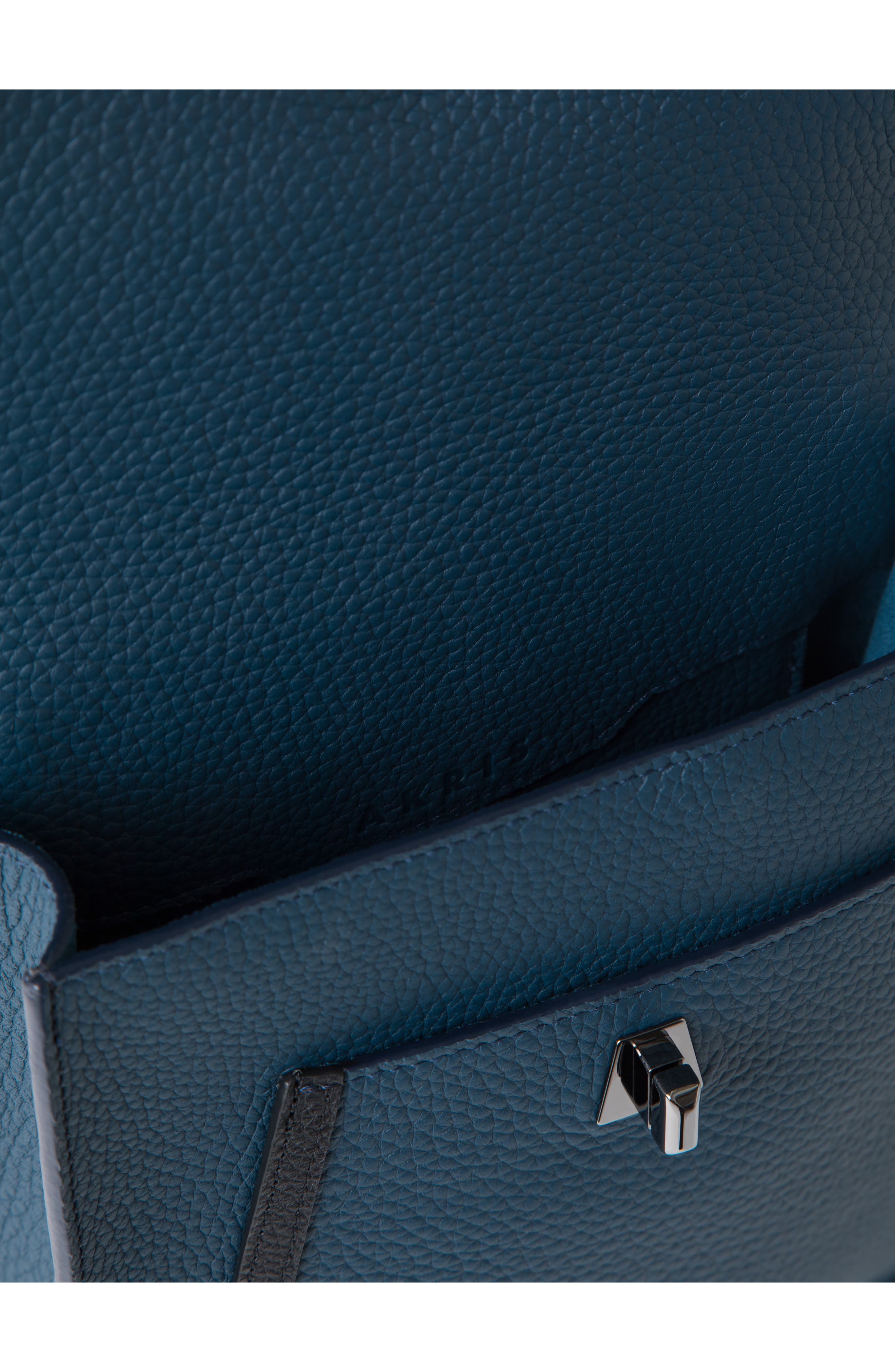 Akris Small Anouk Leather Messenger Bag, Alternate, color, Atlantic/ Black