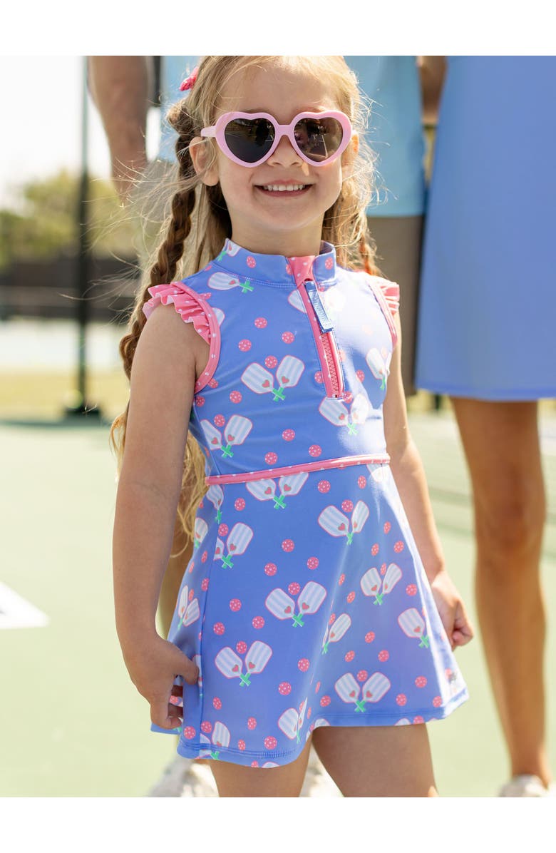 RuffleButts UPF50 Sleeveless Zip Ruffle Sleeve Active Dress, Alternate, color, 