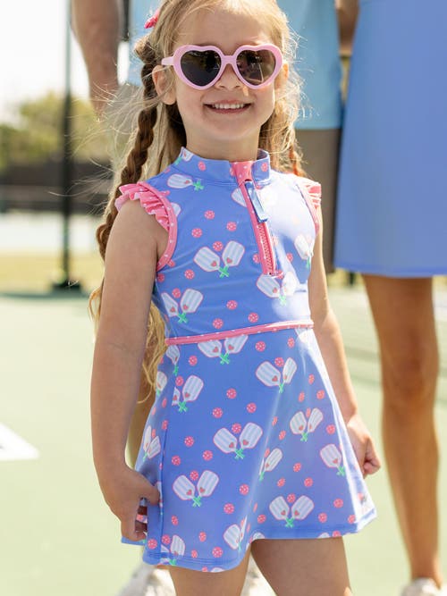 Rufflebutts Girls Upf50+ Sleeveless Zip Ruffle Sleeve Active Dress