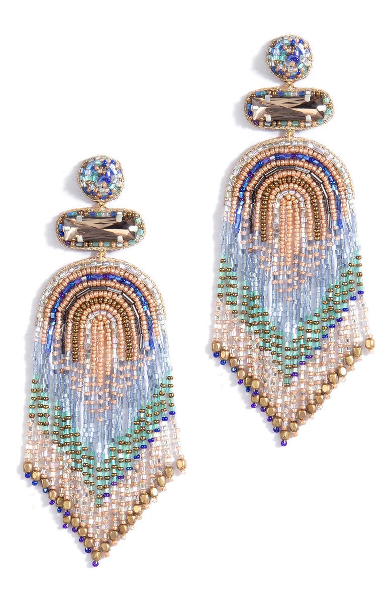 Deepa Gurnani Ishani Beaded Drop Earrings, Main, color, Blue