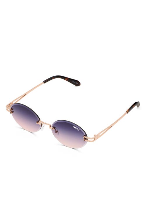 Quay Literally Obsessed 41mm Oval Sunglasses In Gold