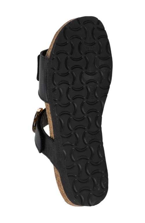 Naot Anabel Slide Sandal In Soft Black Leather