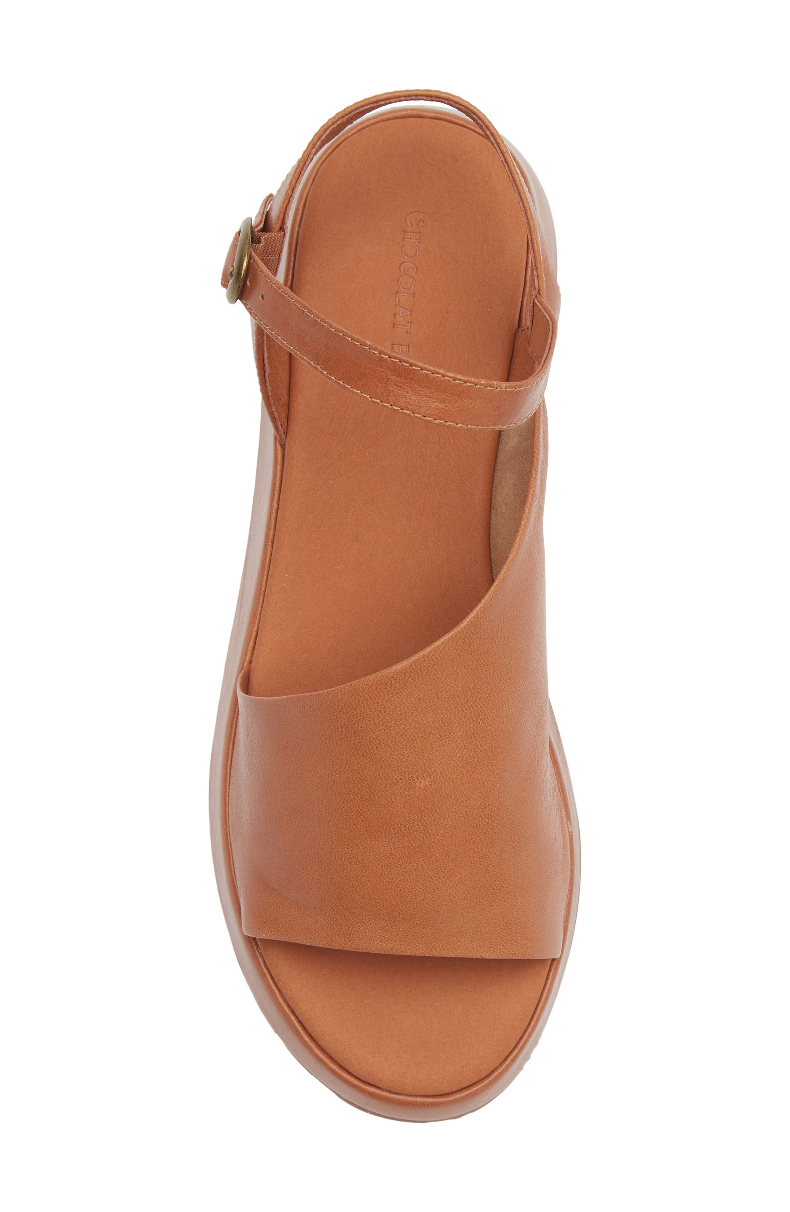 Chocolat Blu Etta Platform Wedge Sandal, Alternate, color, Camel Leather