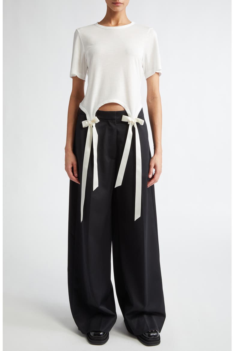 Easy Bow Tails Cotton T-Shirt, Alternate, color, IVORY