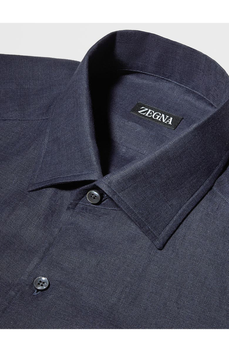ZEGNA Luxury Linen Button-Up Shirt, Alternate, color, 