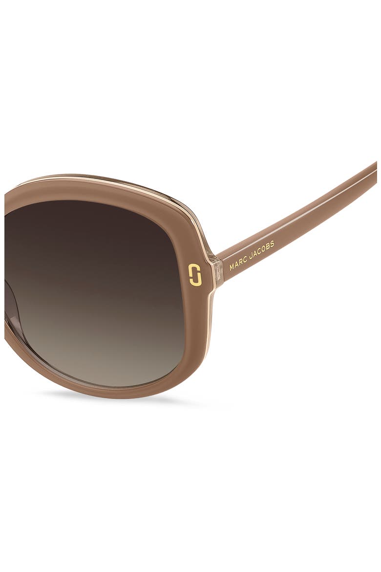 56mm Gradient Round Sunglasses, Alternate, color, BEIGE/ BROWN