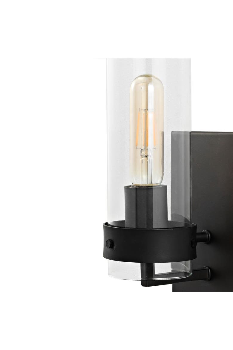 Harper 1-Light Coastal Minimalist Iron/Glass LED Sconce, Alternate, color, Oil Rubbed Bronze