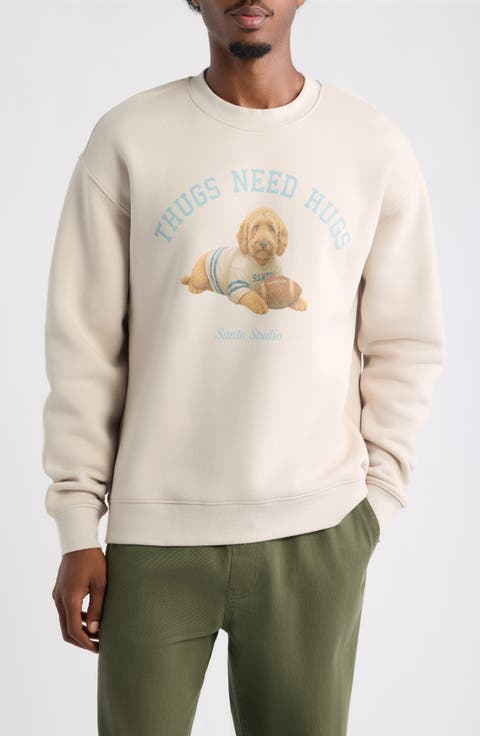Thugs Need Hugs Football Graphic Sweatshirt