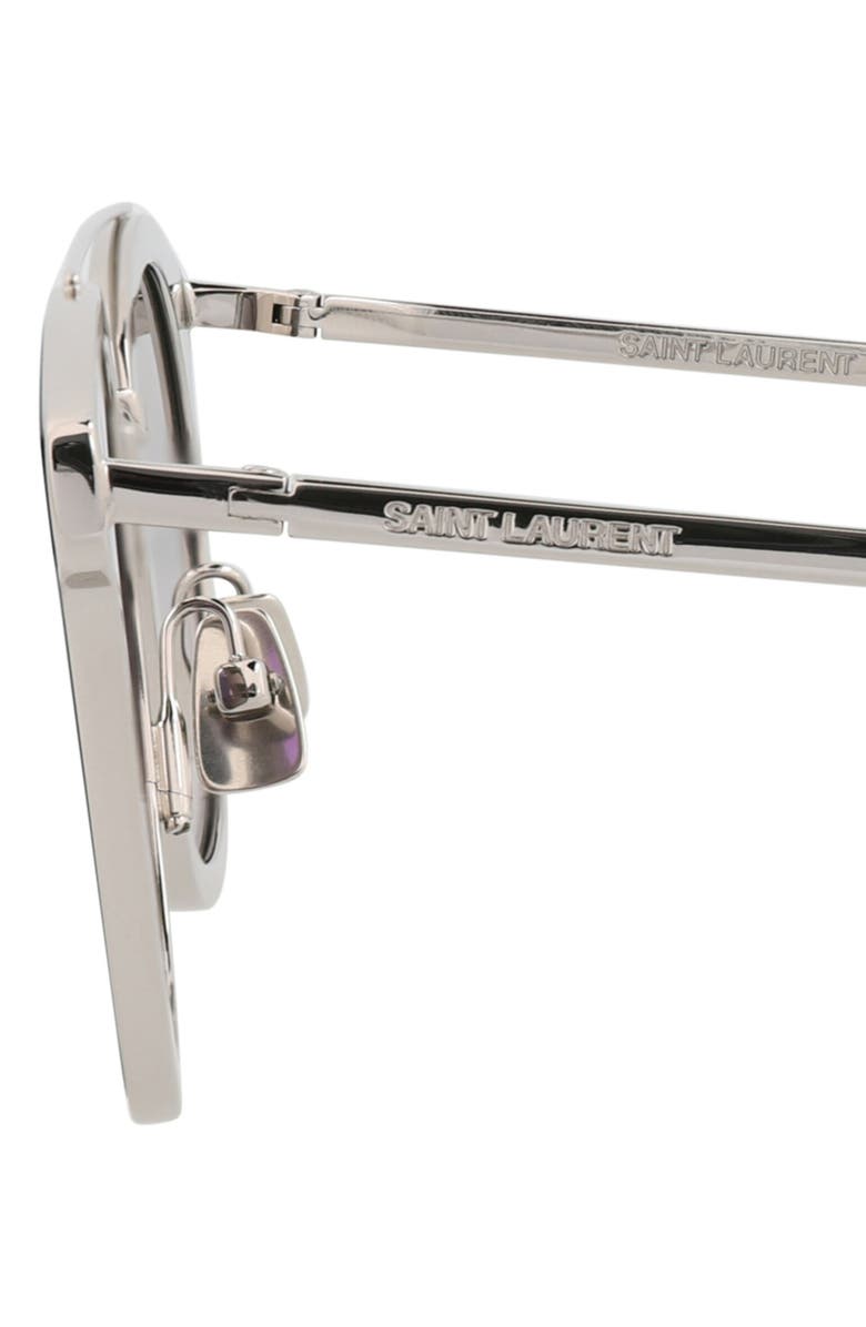 Saint Laurent 61mm Square Sunglasses, Alternate, color, Silver Silver Grey