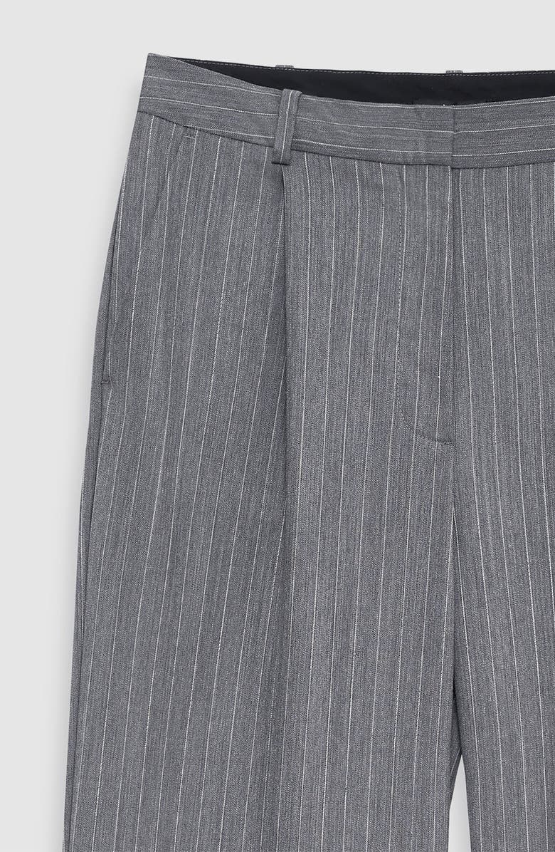 ANINE BING Trent Cropped Trouser, Alternate, color, Light Grey Pinstripe
