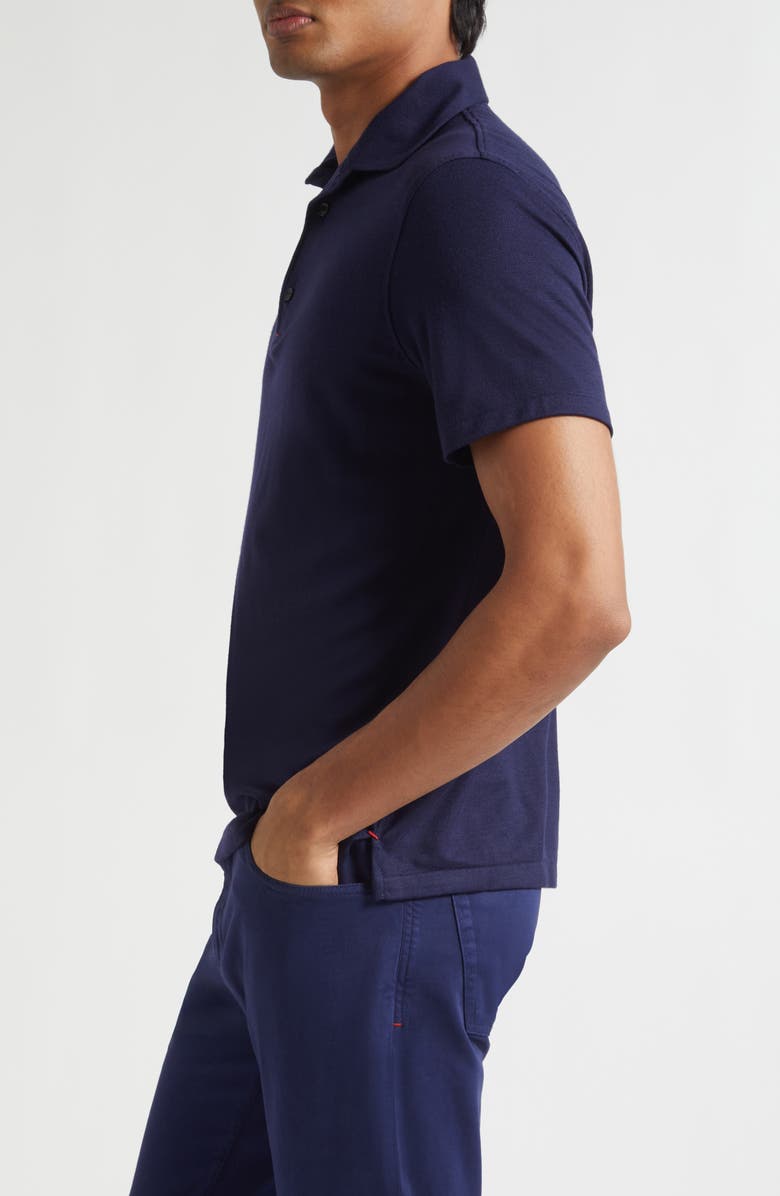 ISAIA Wool Piqué Polo, Alternate, color, Blue