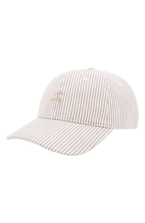 Stripe Seersucker Baseball Cap