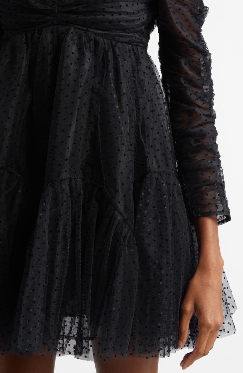 Zimmermann Polka Dot Long Sleeve Tulle Minidress, Alternate, color, 