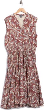 CHELSEA AND THEODORE Sleeveless Button Front A-Line Dress