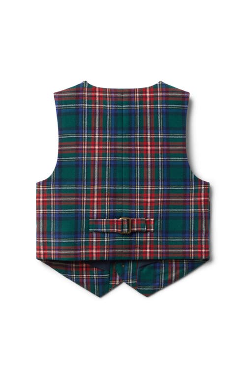 Janie And Jack The Tartan Vest In Green