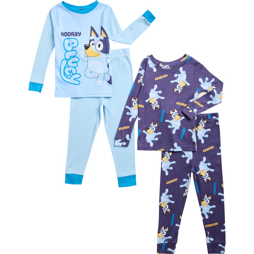 Ame Bluey Assorted 2-pack Print Fitted Two-piece Pajamas In Blue