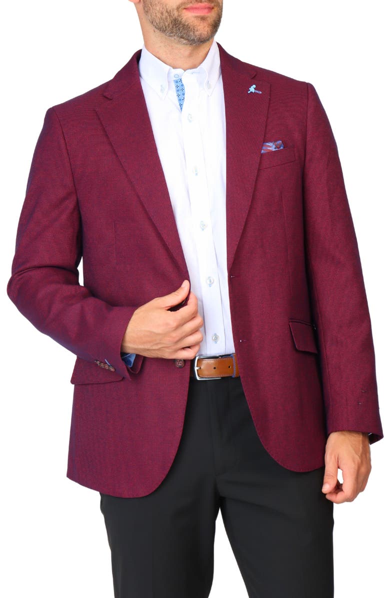 TailorByrd Tonal Dobby Sport Coat, Alternate, color, Burgundy