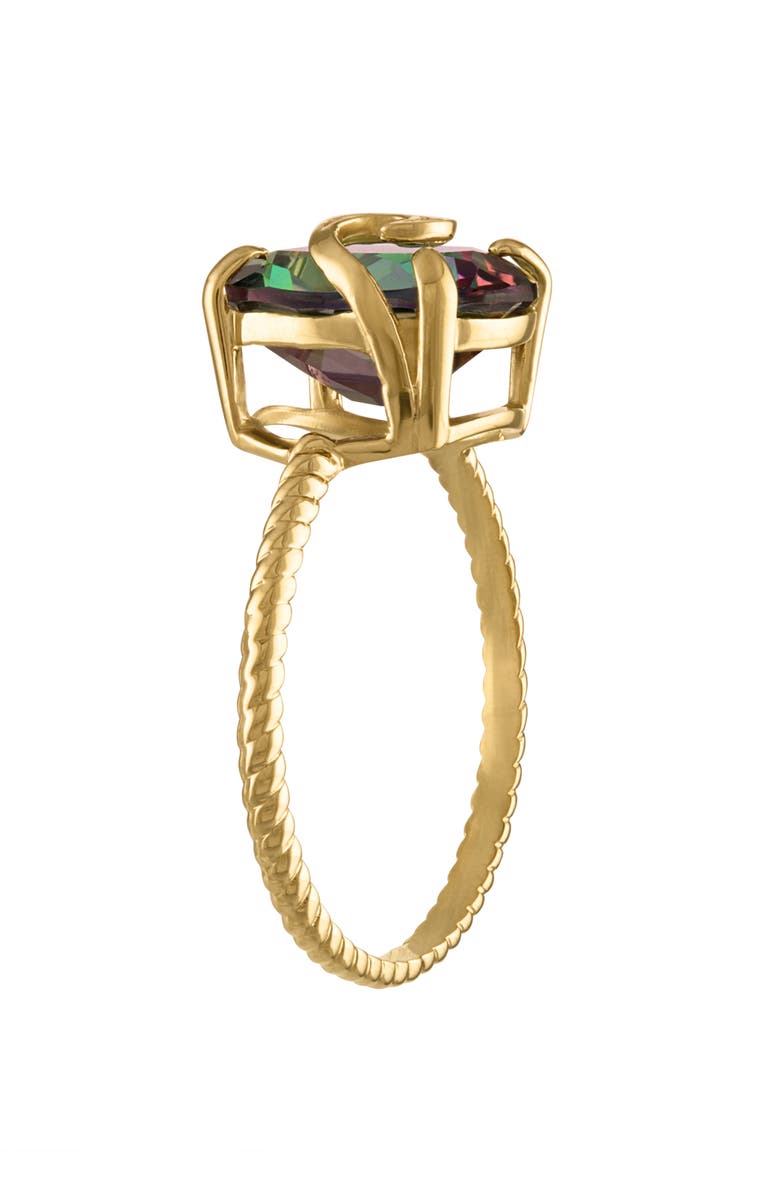 FUZION CREATIONS Mystic Topaz & Diamond Ring, Alternate, color, Yellow Gold/ Purple/ Green