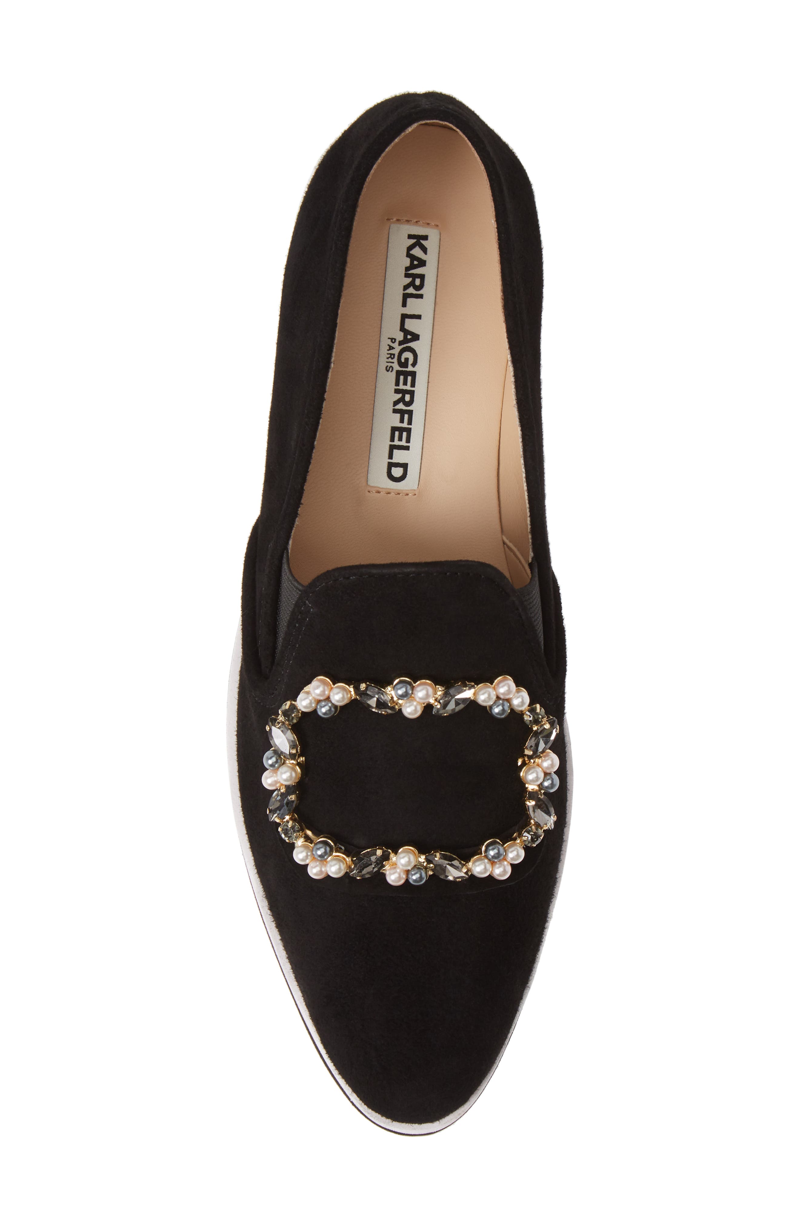 KARL LAGERFELD PARIS Embellished Slip-On Sneaker, Alternate, color, 