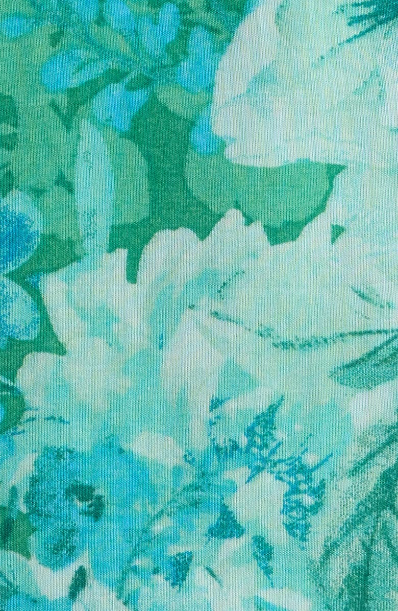 Tahari ASL Long Sleeve Printed Midi Dress, Alternate, color, Green