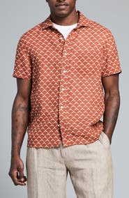 Billy Reid Pagoda Short Sleeve Linen Button-Up Shirt