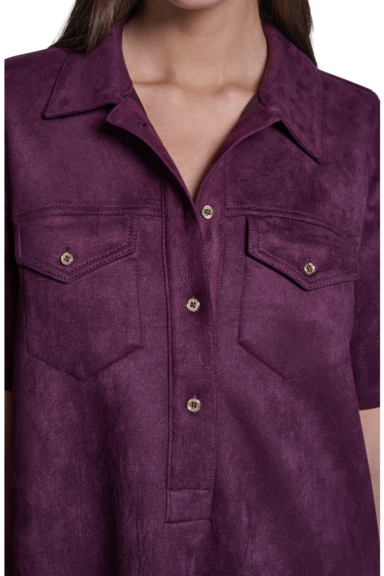 Faux Suede Shift Minidress, Alternate, color, WINE