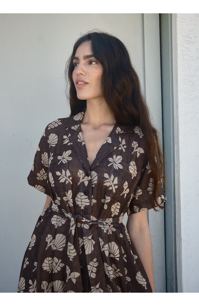 Ace & Jig Sabine Button Front Collared Midi Dress, Alternate, color, Botanical