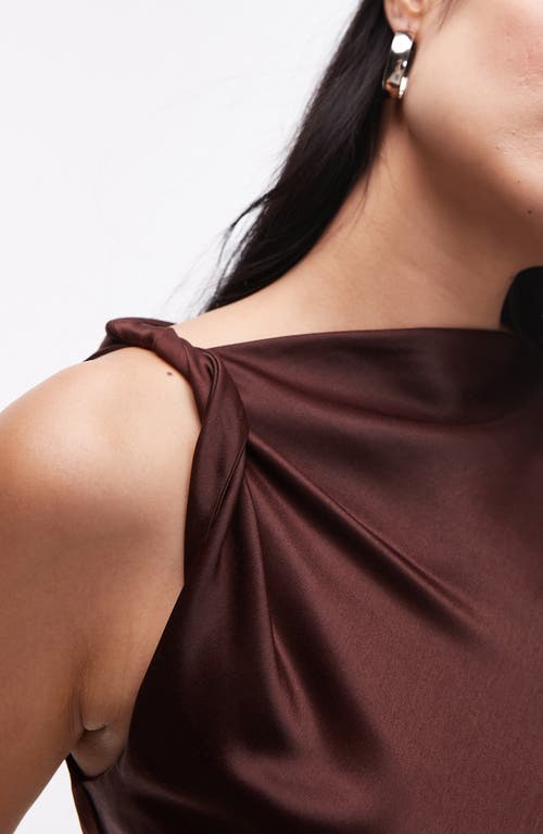 Topshop Twis Shoulder Satin Minidress