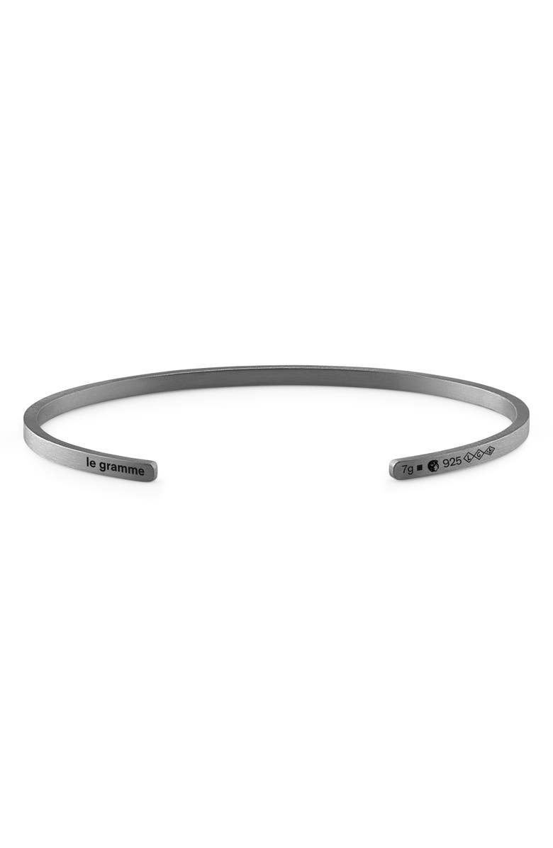 le gramme Men's 7G Brushed Sterling Silver Ribbon Cuff Bracelet, Main, color, 