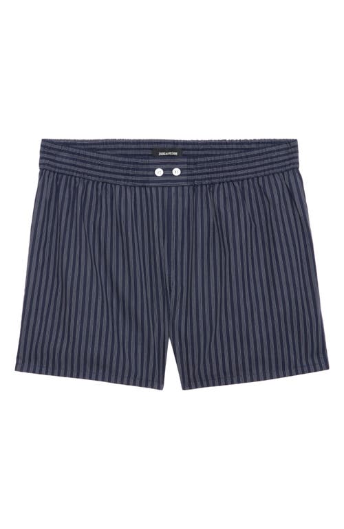 Zadig & Voltaire Pax Pop Stripe Cotton Shorts In Encre