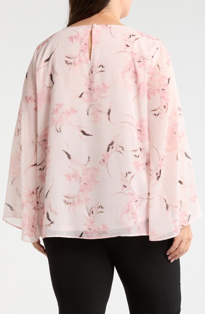 Anne Klein Metallic Print Top, Alternate, color, Soft Blossom Multi