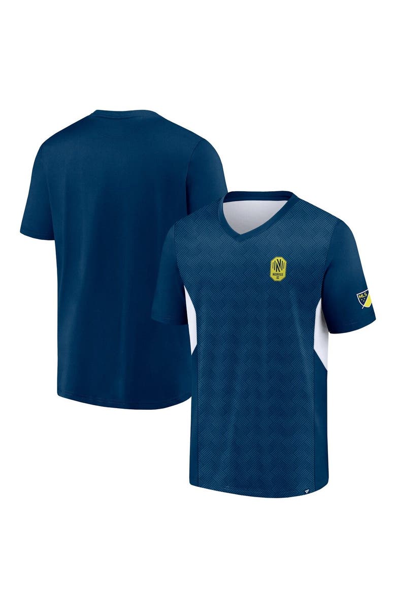 FANATICS Men's Fanatics Branded Navy Nashville SC Extended Play V-Neck T-Shirt, Main, color,