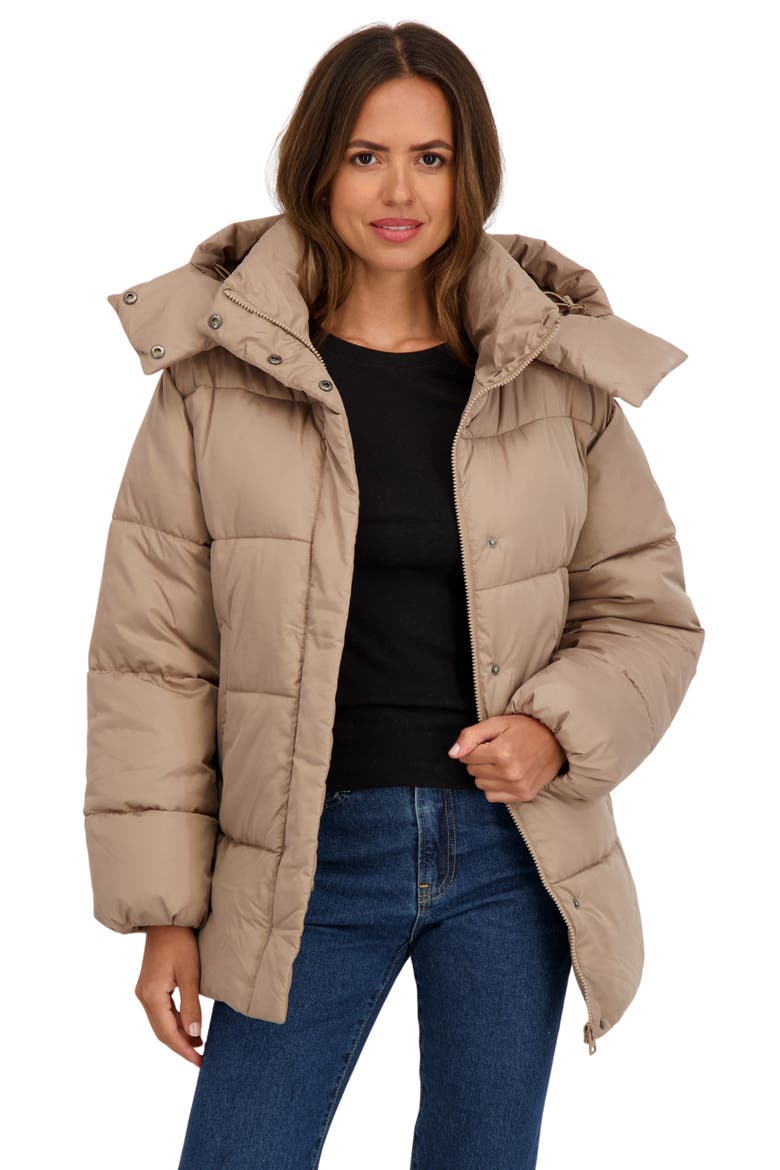 Water Resistant Puffer Jacket, Alternate, color, KHAKI