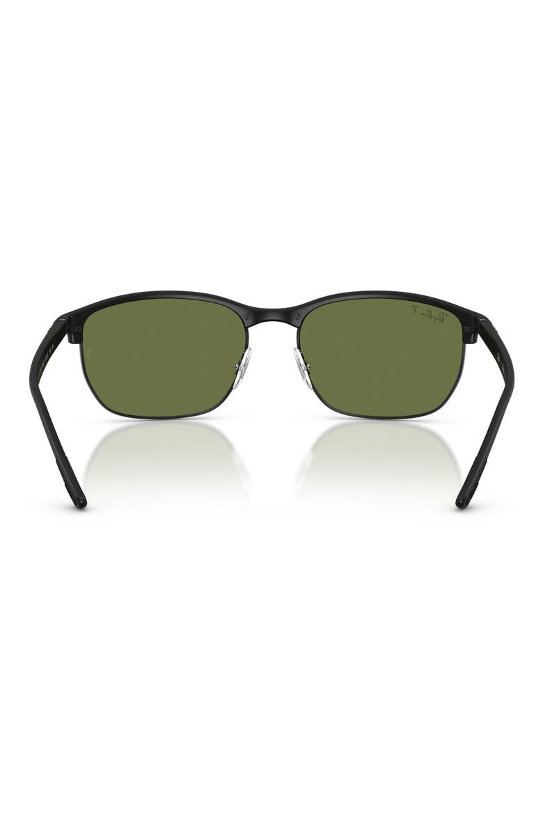 Gender Inclusive RB4469 59mm Polarized Square Sunglasses, Alternate, color, SAND BLACK / GREEN