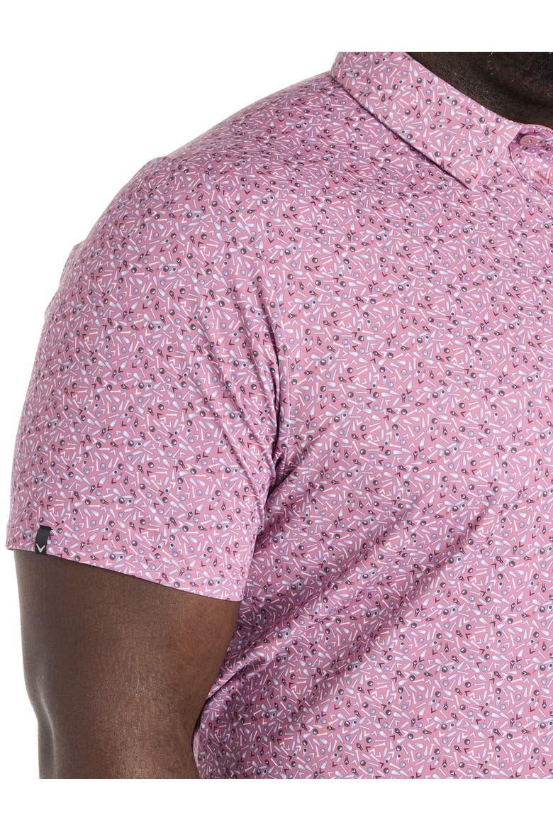 Big & Tall Confetti-Print Performance Polo Shirt, Alternate, color, MESA ROSE