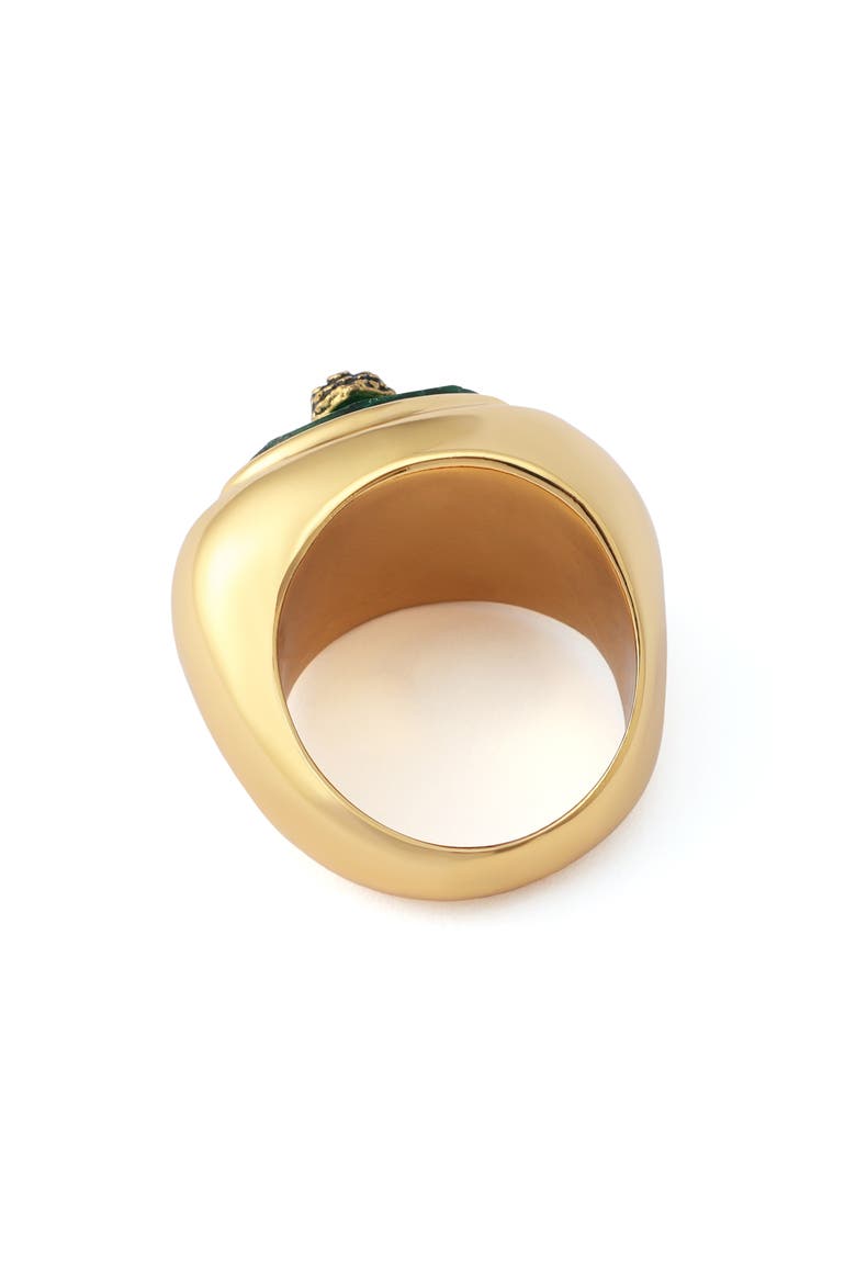 Bezel Stone Cocktail Ring, Alternate, color, GREEN