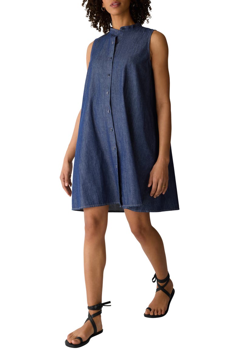Sleeveless Denim Dress, Alternate, color, DARK INDIGO