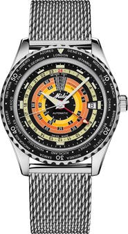 MIDO Ocean Star Decompression Worldtimer Bracelet Watch & Rubber Strap Gift Set, 40.5mm