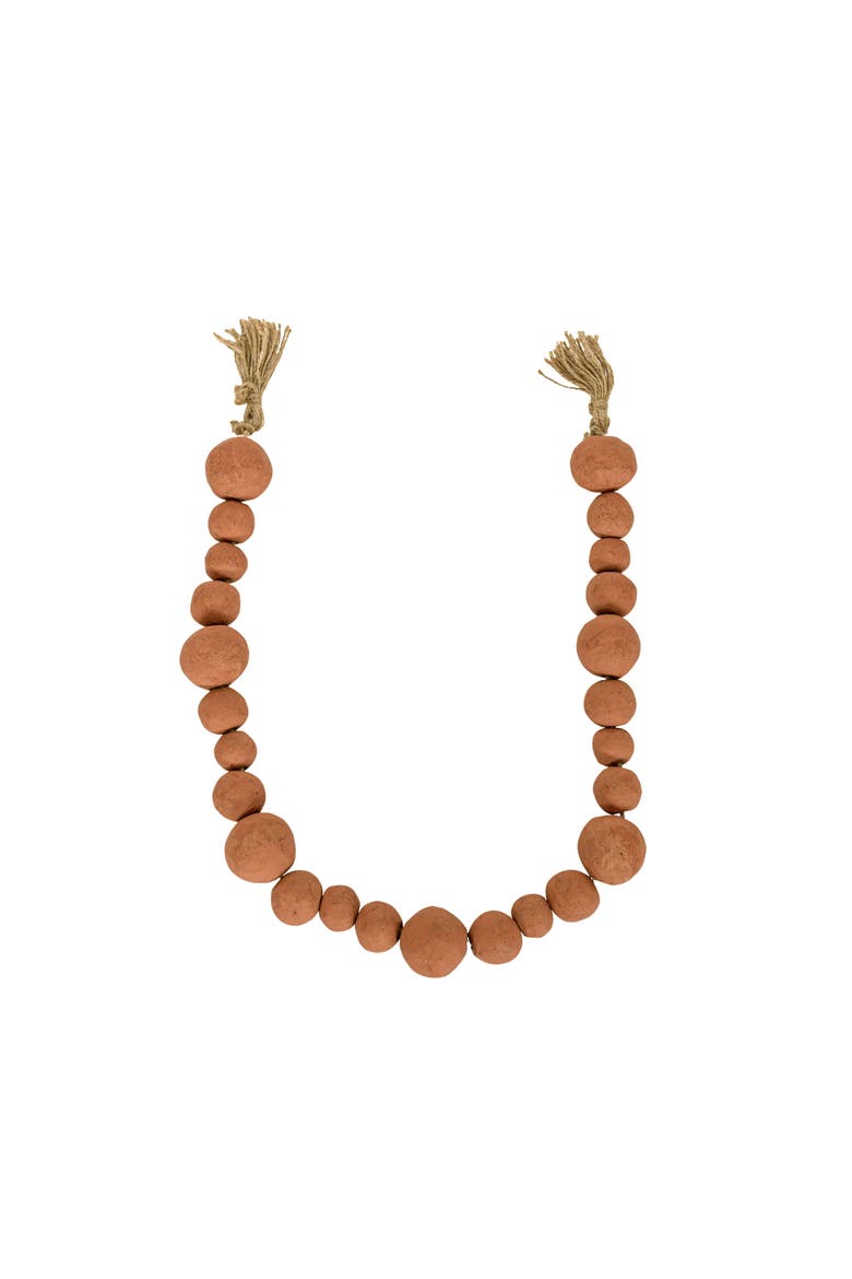 Bead Garland Terracotta & Jute, Main, color, Orange