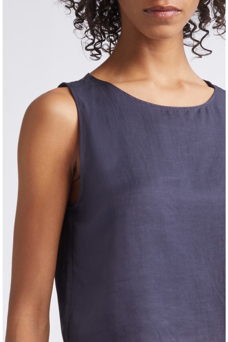 Daniel Linen Blend Sleeveless Crop Top, Alternate, color, MIDNIGHT
