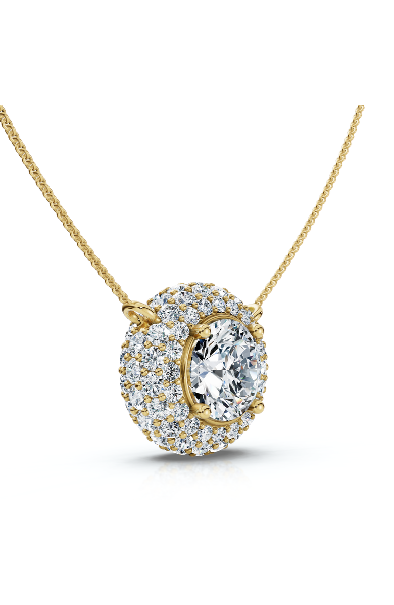 Bliss Diamond Certified 3 1/2Ct Euro Diamond Pendant 14k Gold 18" Women's Necklace Lab Grown, Main, color, Yellow Gold