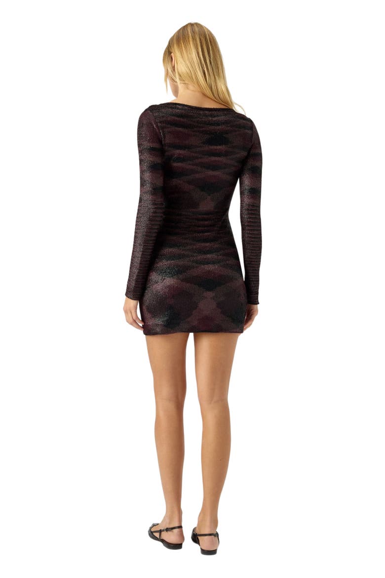 Long-sleeve Mini Dress With Flame Pattern, Alternate, color, Multicoloured