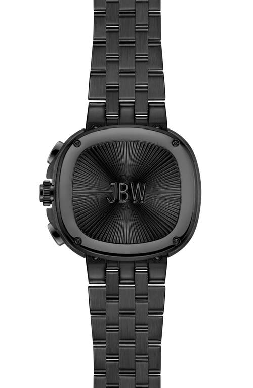 Jbw Coast Lab-created Diamond Bracelet Chronograph Watch, 38mm In Ip Black