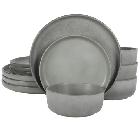 Pasco 12-Piece Reactive Glaze Stoneware Dinnerware Set